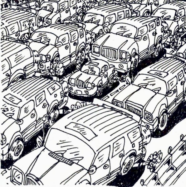 A Sea Of SUV's