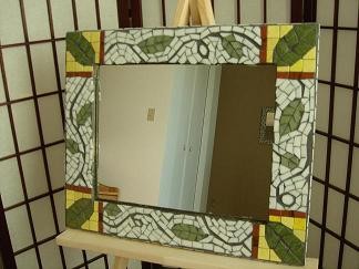 Mosaic Tile Leaf Mirror