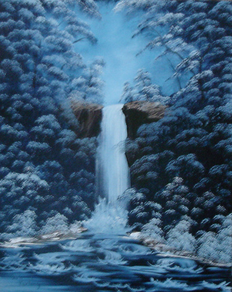 Snowy Blue Waterfall