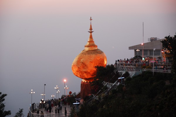 The Golden Rock at Sunset