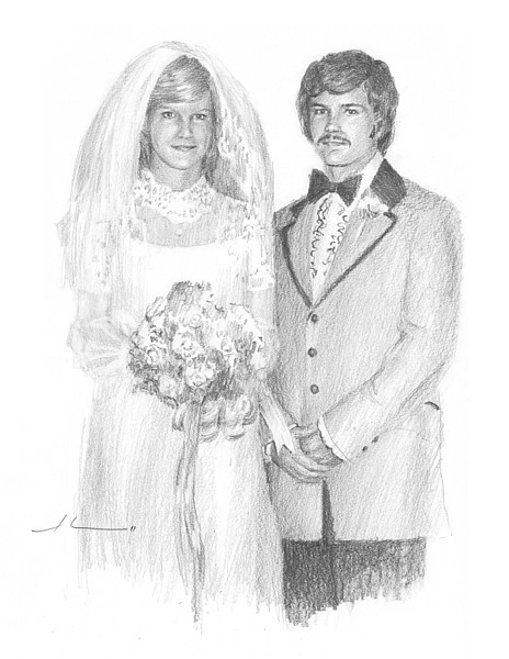 wedding couple drawing