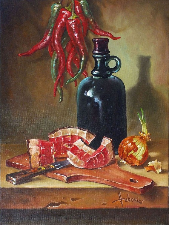 Still life with ham