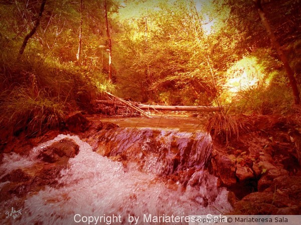 Cascade at sunset