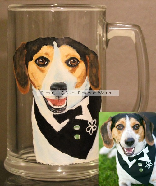 custom painted pet beer mug