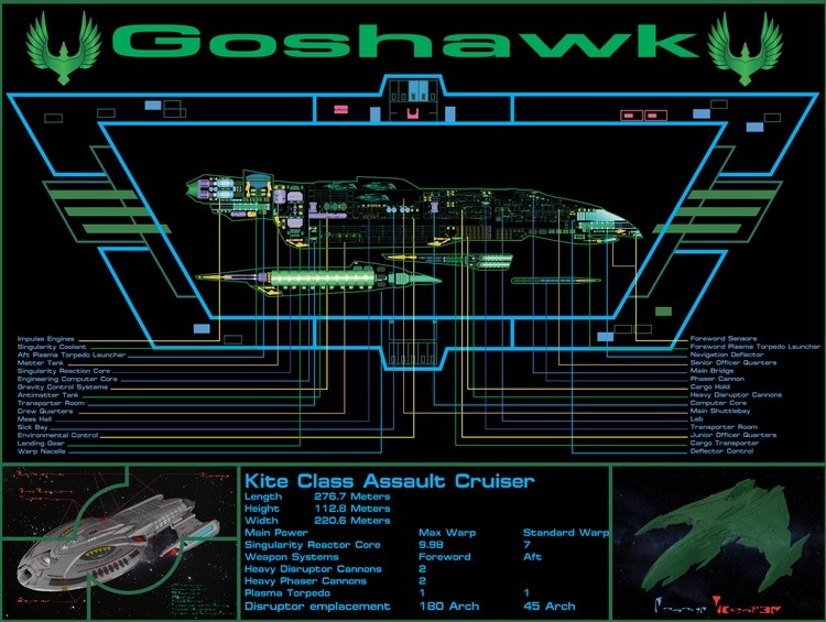 Romulan Kite Class Cruiser Goshawk MSD