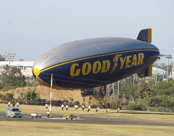 The Good Year Blimp coming in for a landing!