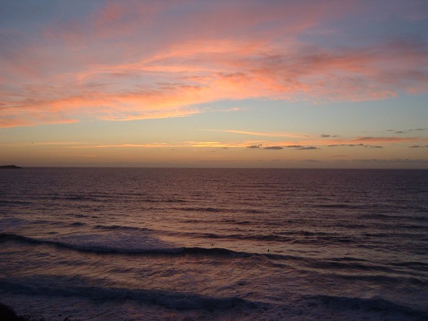 Sunset over Newquay's Watergate Bay