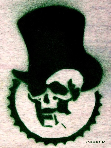 Skull with Tophat and Wreath
