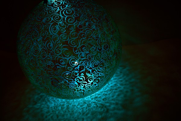 Blue Light Glass Orb