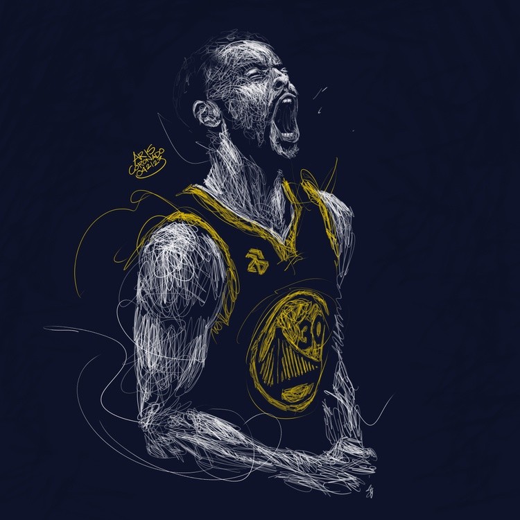 Scribble Art Portrait - STEPHEN CURRY 