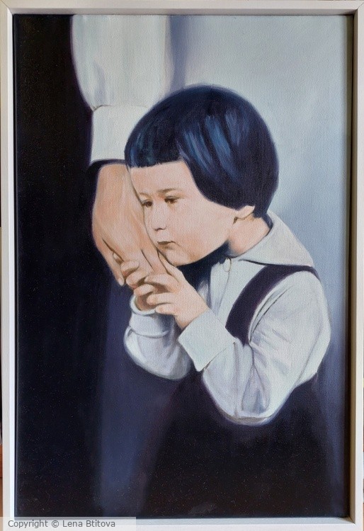 The scent of mom. Oil painting