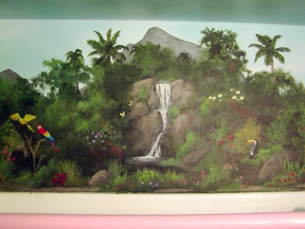Tropical Island mural detail no 4 by Dean Huck