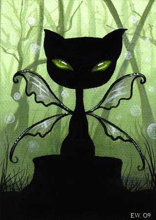 Shadow Cat Of The Mystical Green Forest