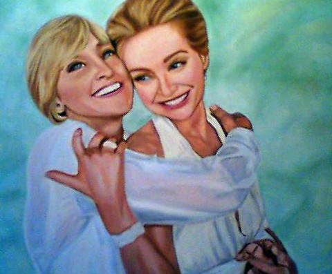 Oil Painting of Ellen & Portia