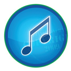 blue button music icons