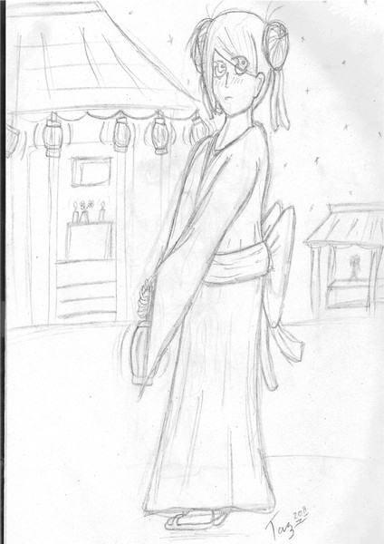 Anime kimono girl