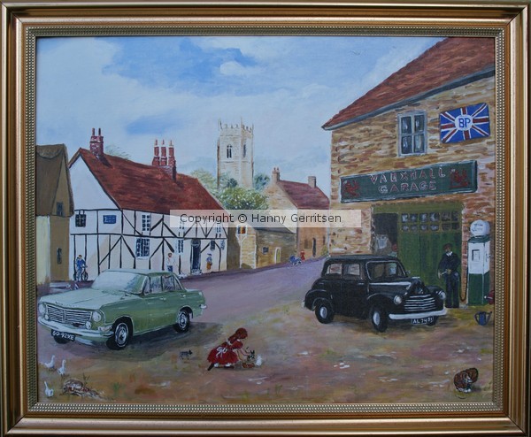 Enlish village with Vauxhalls