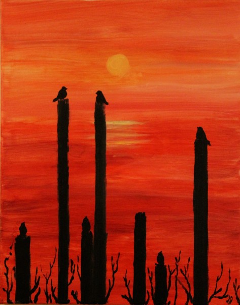 Bird sunset iiii