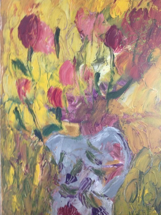 Tulip s in oil on canvas