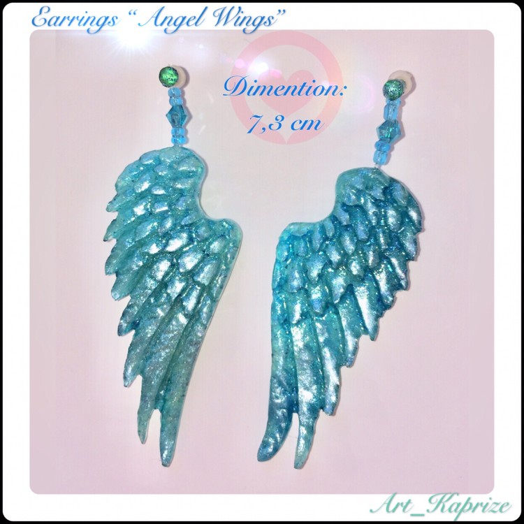 Earrings Angel Wings. Light and weightles jewellery, doesn’t contain any nickel or cobalt, hippoalle
