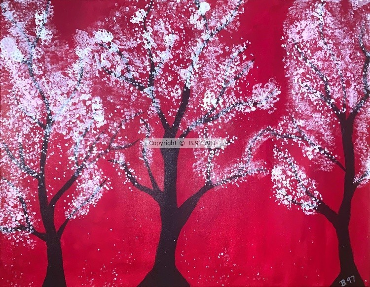 Three Trees in Red