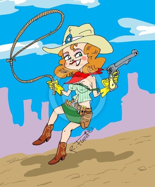 Cow Girl Pin Up