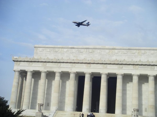 Plane Over Lincoln Memorial