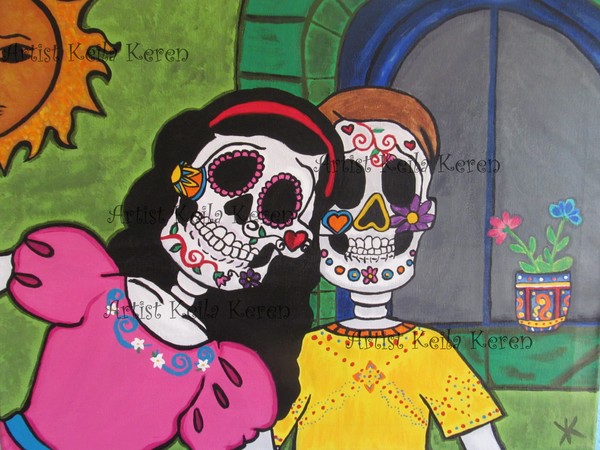 Calavera Couple Day of the Dead Original Painting
