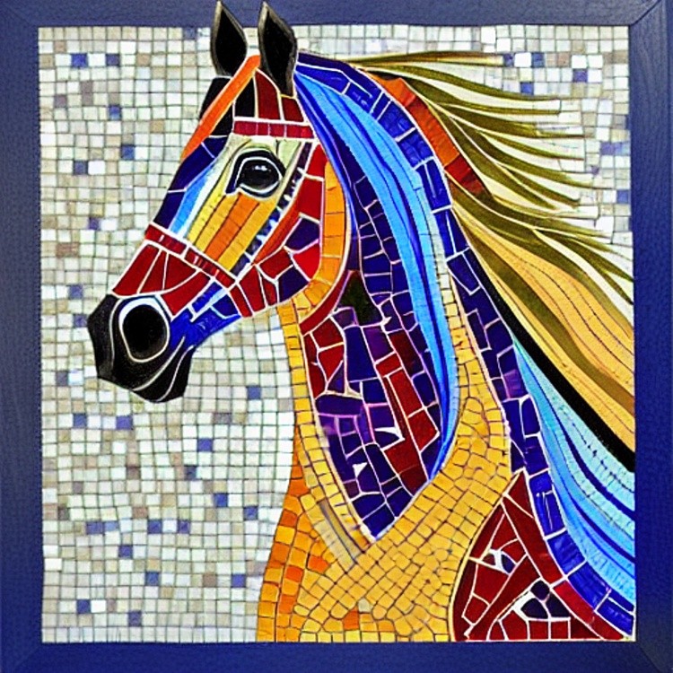 Horse mosaic 