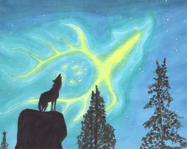 Wolf And Nortern Lights