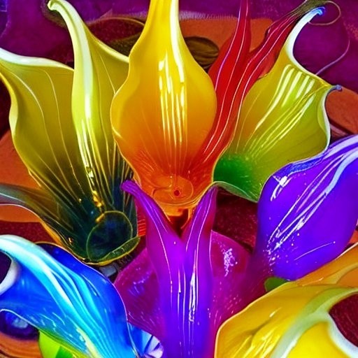 Rainbow glass flowers