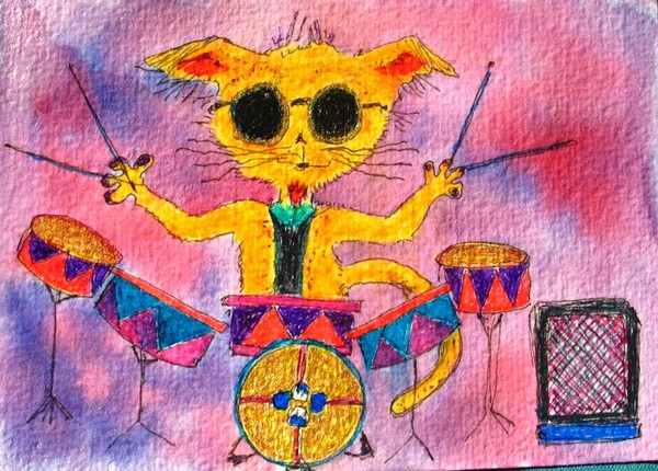 Cool Drummer Cat