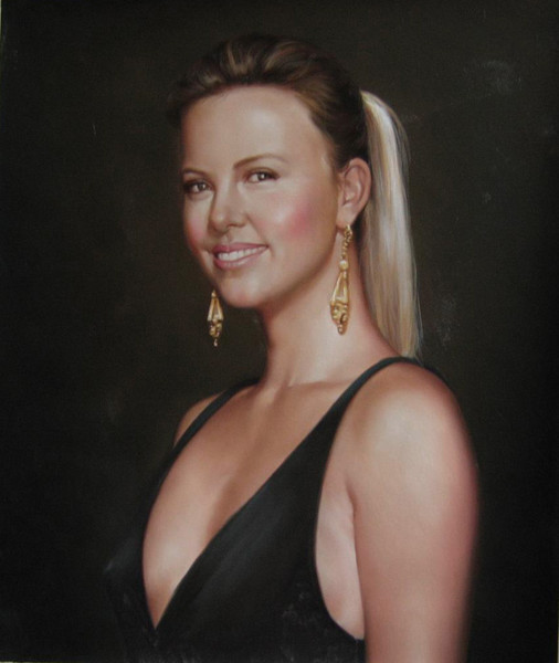 Your Portrait in oils, this one of Charlize Theron