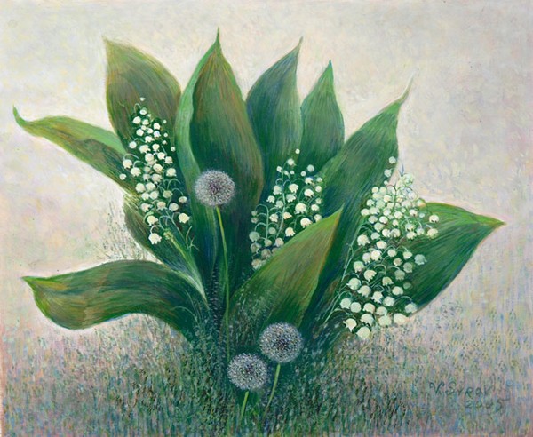 Lilies of the valley and dandelions