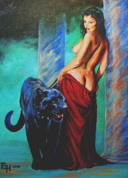 Woman with Panther