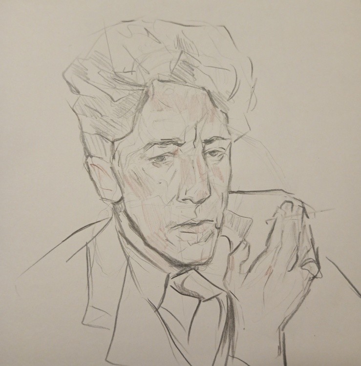 Sketch. Portrait of Jean Cocteau