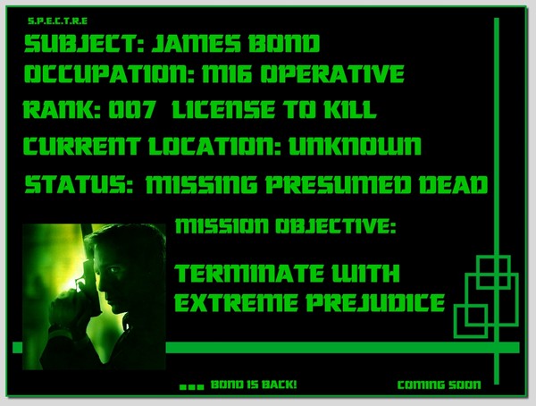 JAMES BOND: TERMINATE POSTER