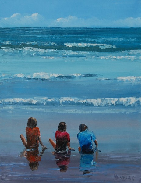 Three kids at the beach
