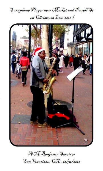 Sax Player on Market St in San Francisco