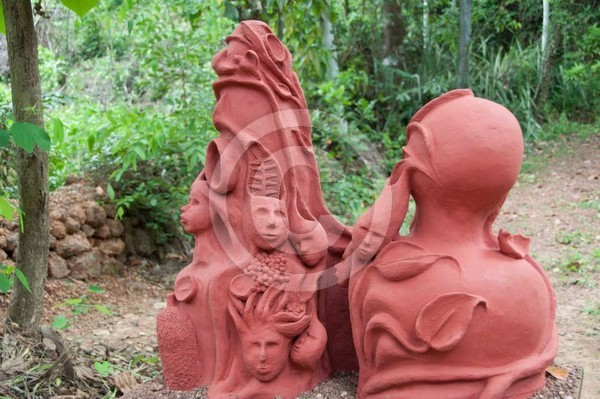 SUGATHA - Terracotta sculpture done by Dhanaraj Ke