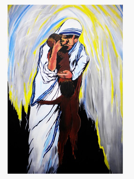 Mother Teresa-28x50,acrylic on canvas