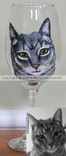custom painted pet wine glass