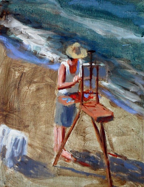 Alberto painting in Cefalu