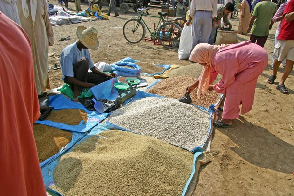 Buying couscous at the local market