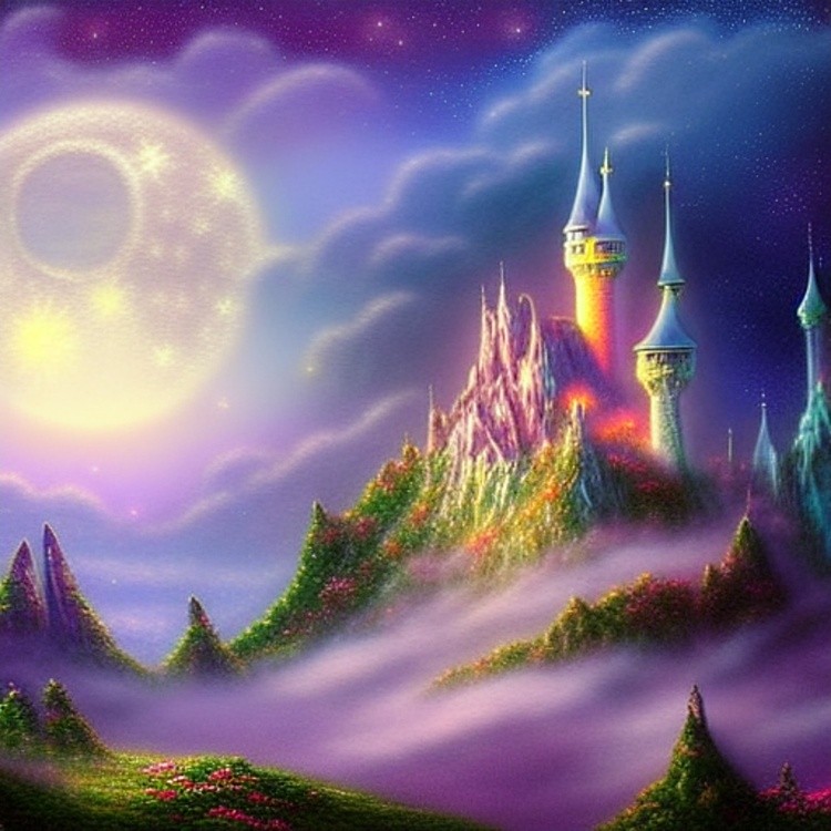 Fantasy mountain castle