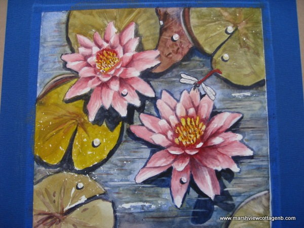 waterlilies with dragonfly