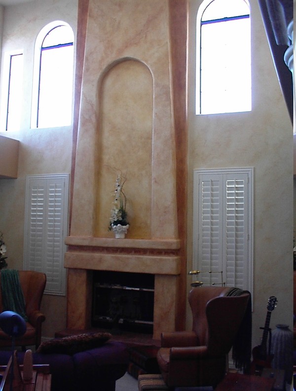Floor to ceiling Fireplace