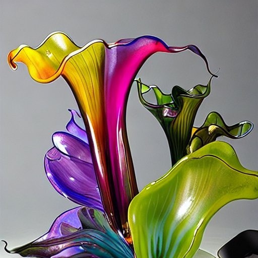 Rainbow glass flowers