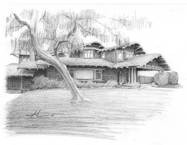 wp-lg house portrait sketch