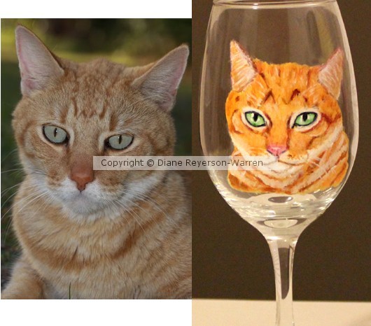 custom painted pet wine glass